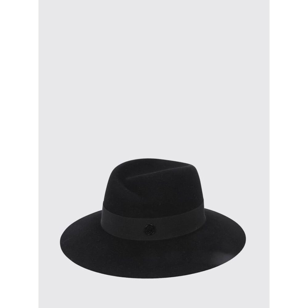 Maison Michel Virginie Wide-Brim Rabbit Felt Hat With Logo Detail
